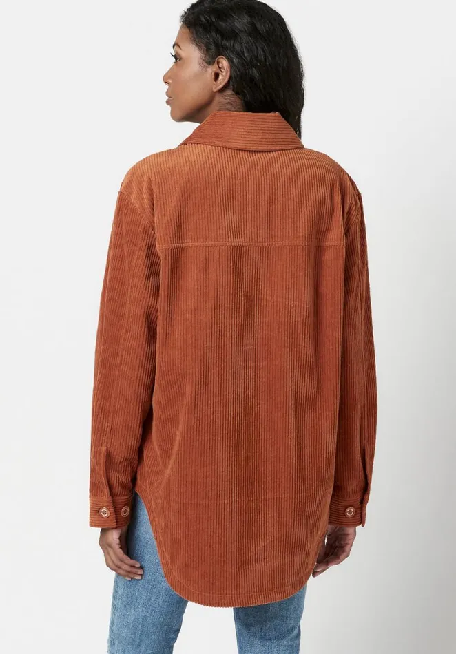 Women Oversize Corduroy Marlene Shacket Spice Brown Buffalo David Bitton Jackets