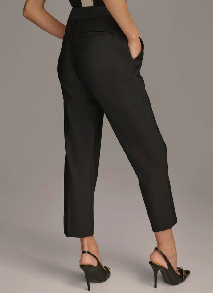 Women Pants Donna Karan SLIM LEG ANKLE LENGTH PANT Black