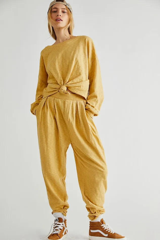 Women Pants Free People Culver City Set Gold Finch