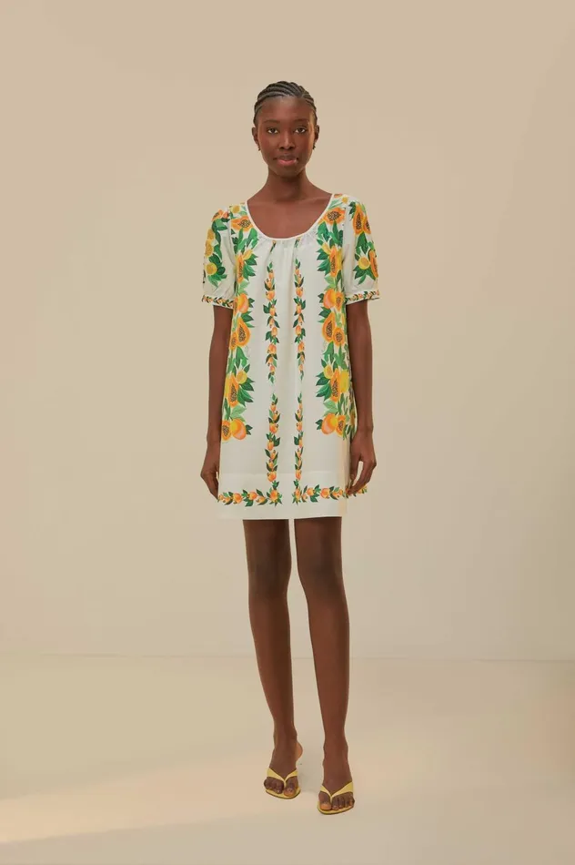 Women Papaya Salad Scarf Mini Dress Papaya Salad Scarf Offwhite FARM Rio Mini Dresses Women Papaya Salad Scarf Mini Dress Papaya Salad Scarf Offwhite FARM Rio Mini Dresses
