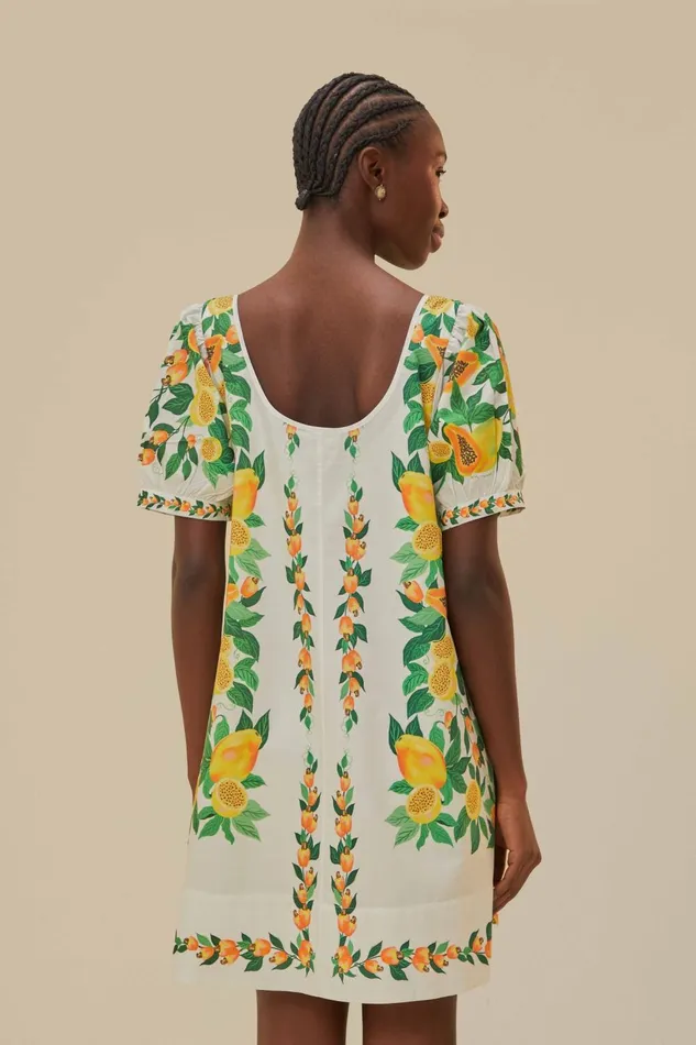 Women Papaya Salad Scarf Mini Dress Papaya Salad Scarf Offwhite FARM Rio Mini Dresses