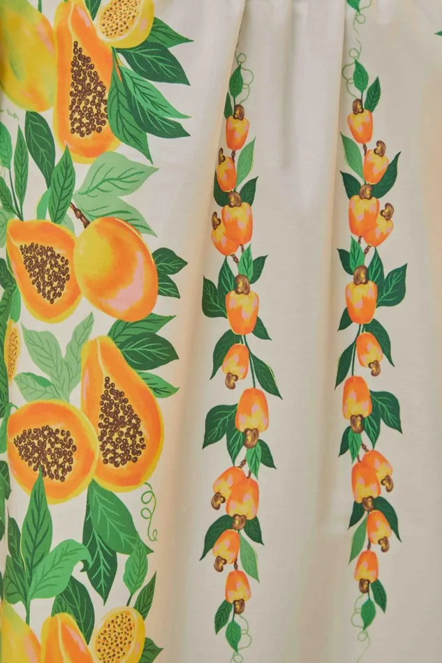 Women Papaya Salad Scarf Mini Dress Papaya Salad Scarf Offwhite FARM Rio Mini Dresses