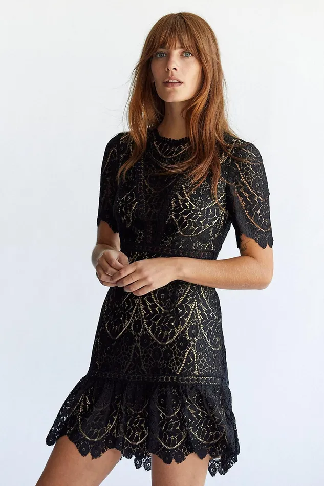 Women Party Dresses Free People Darian Lace Mini Dress Black