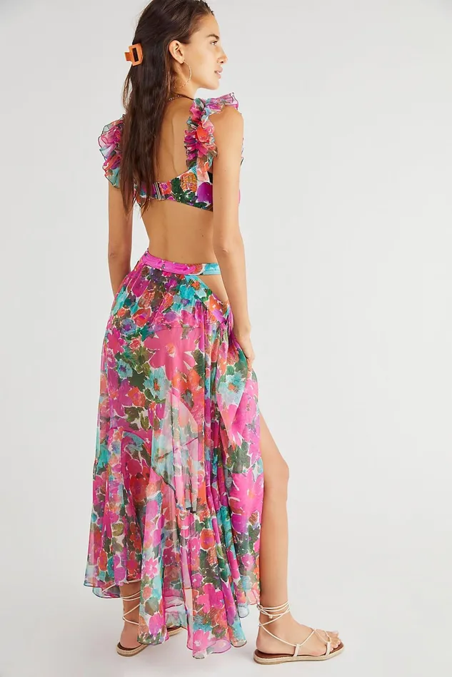 Women Party Dresses Free People Gabi Cut Out Beach Dress Magenta
