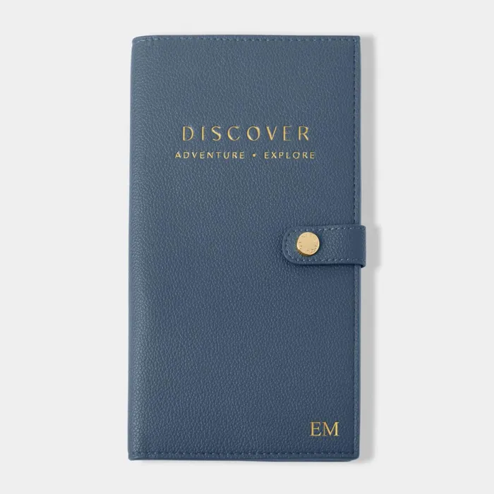 Women Passport Covers and Holders Katie Loxton Discover Adventure Explore039 Personalised Travel Wallet 8211 Navy