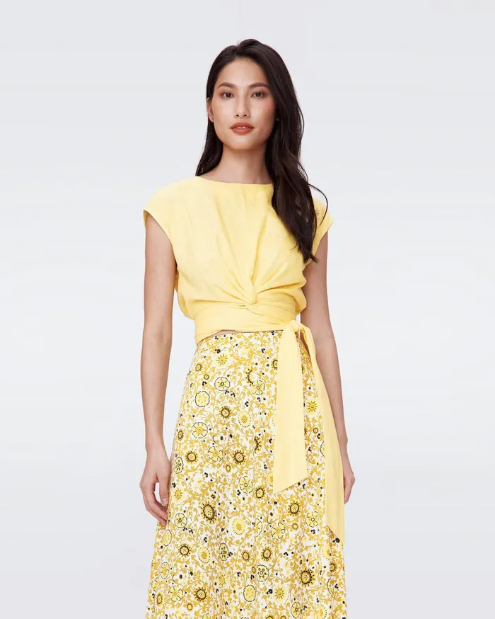 Women Persephone Top Lemon DVF Tops