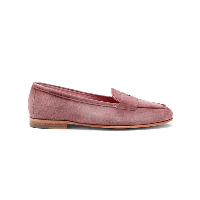 Women Pink Suede Carla Loafer Santoni Loafers