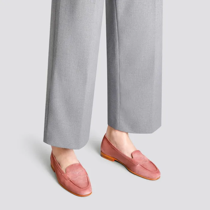 Women Pink Suede Carla Loafer Santoni Loafers