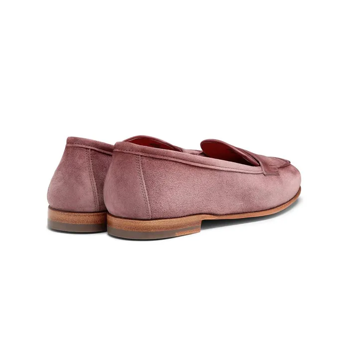 Women Pink Suede Carla Loafer Santoni Loafers