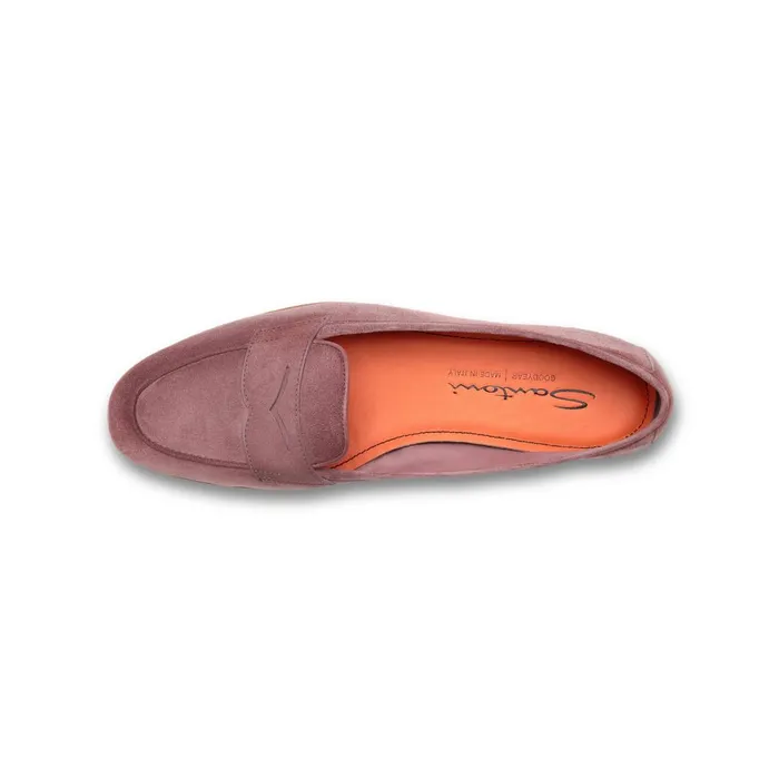 Women Pink Suede Carla Loafer Santoni Loafers