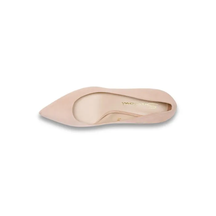 Women Pink Suede MidHeel Pump Santoni Pumps and Heels