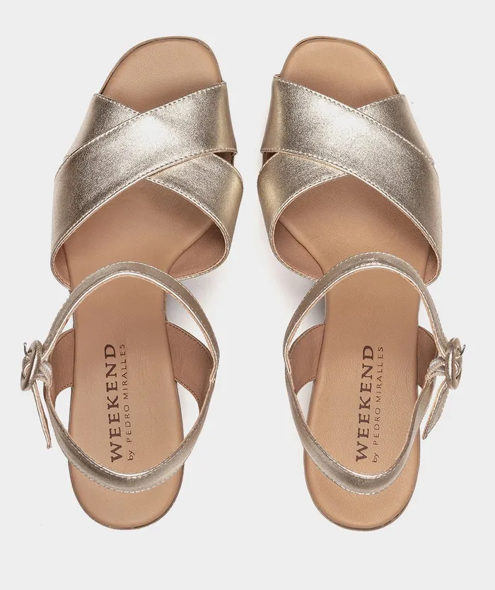 Women Portisco Metallic 8211 Heeled Sandals Pedro Miralles