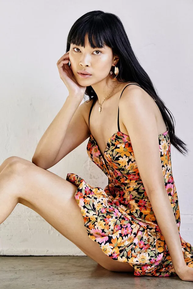 Women Printed Dresses Free People Sylvie Mini Dress Orange