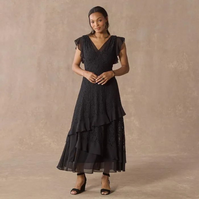 Women Promenade Au Jardin Dress Black Sundance Catalog Dresses and Jumpsuits