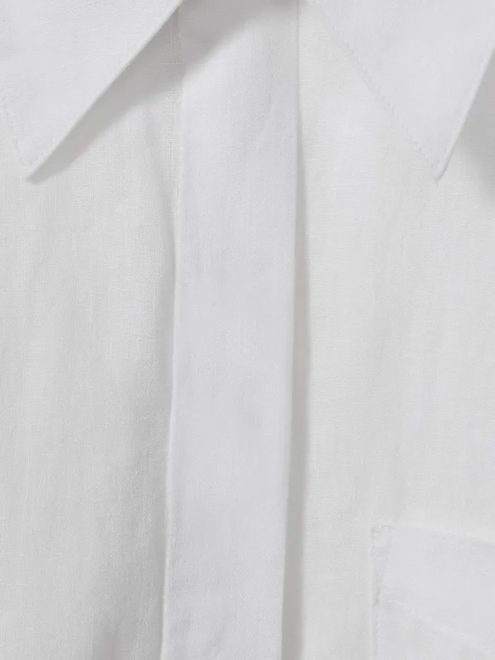 Women Reiss Blouses and Shirts Campbell Linen Long Sleeve Shirt White