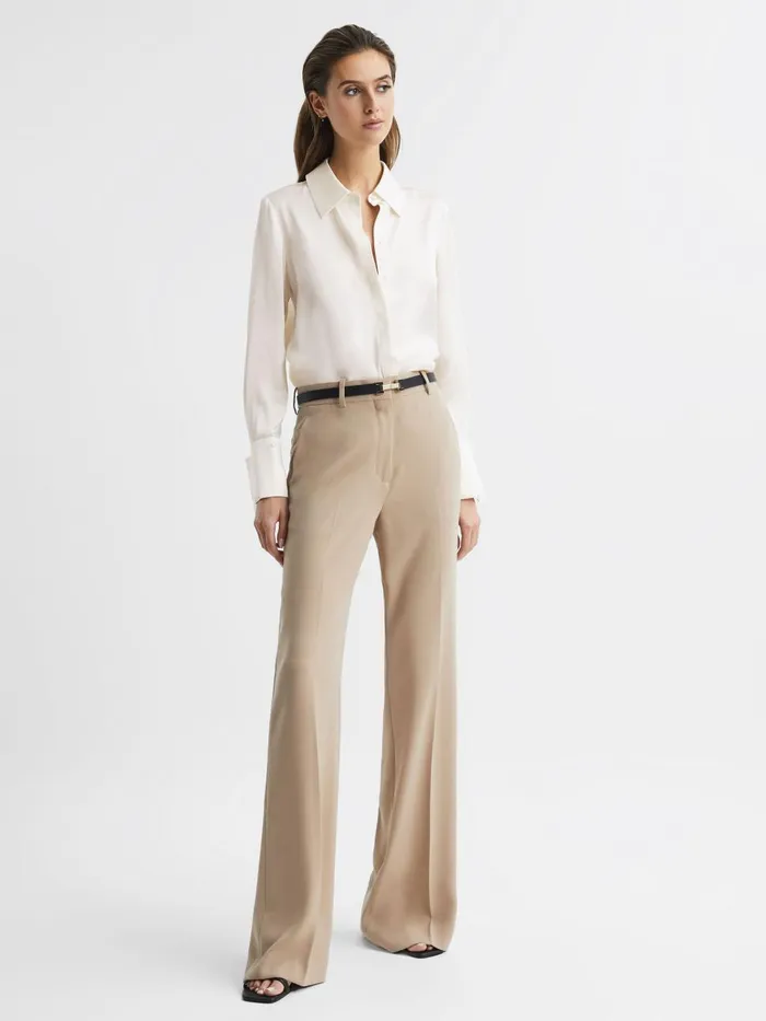 Women Reiss Blouses and Shirts Hailey Silk Shirt Ivory