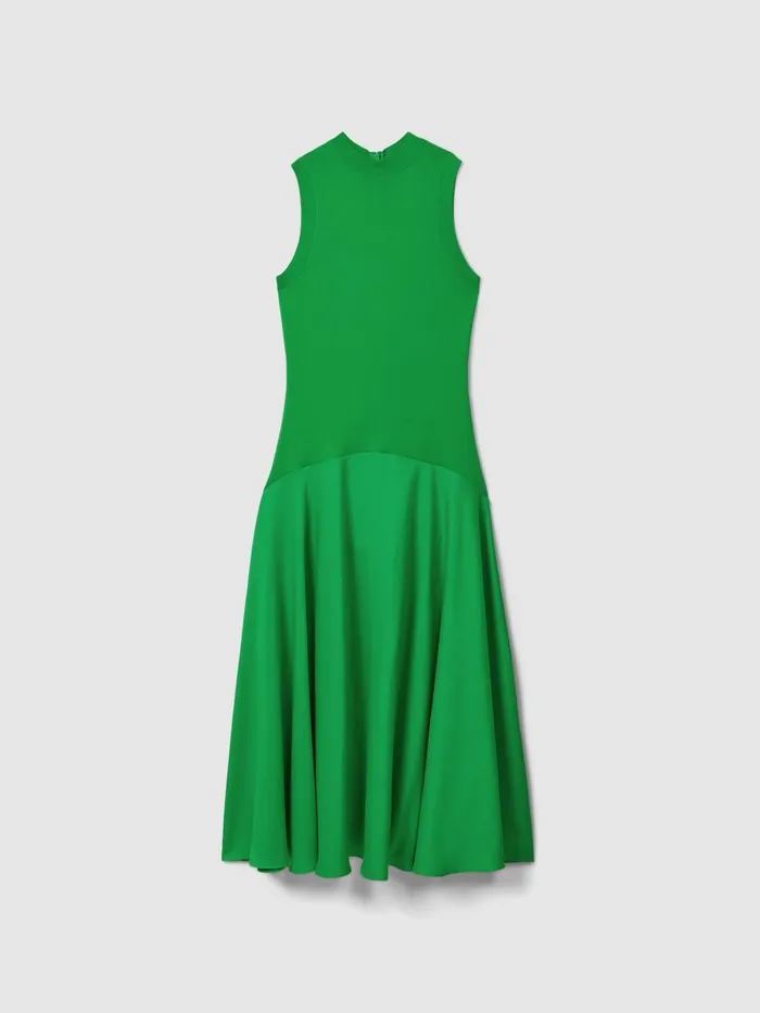 Women Reiss Brands FitandFlare Midi Dress Bright Green