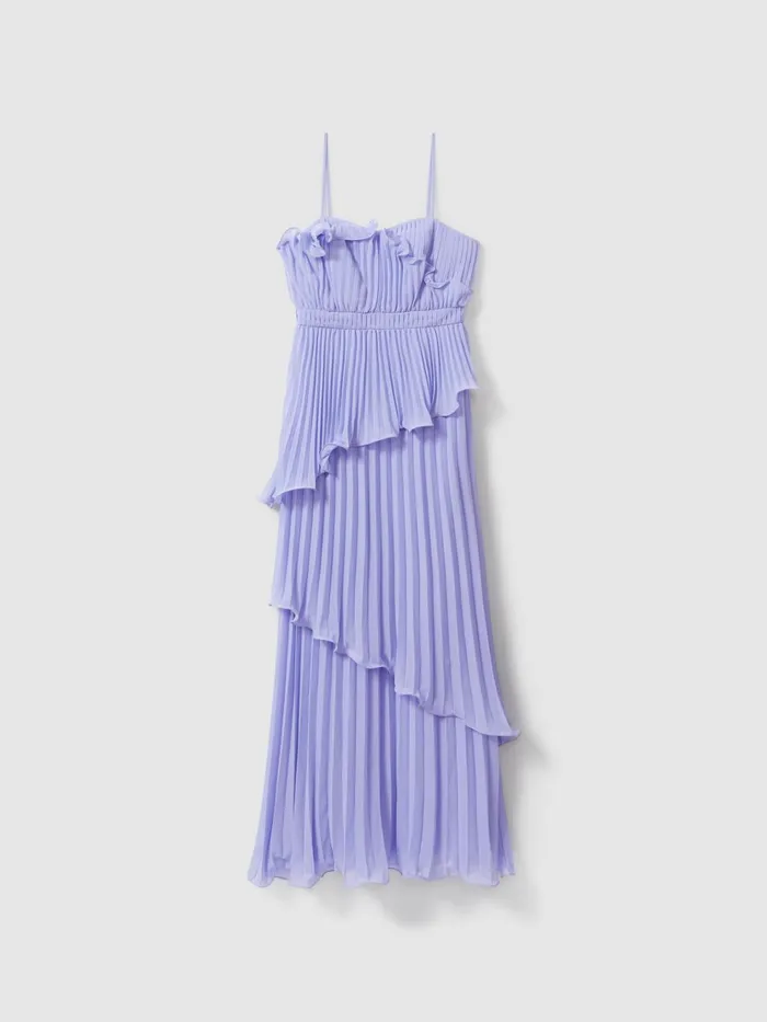 Women Reiss Brands Ruffle Maxi Dress Lilac