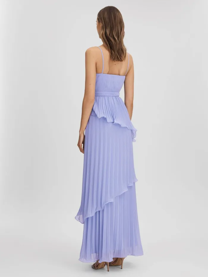 Women Reiss Brands Ruffle Maxi Dress Lilac