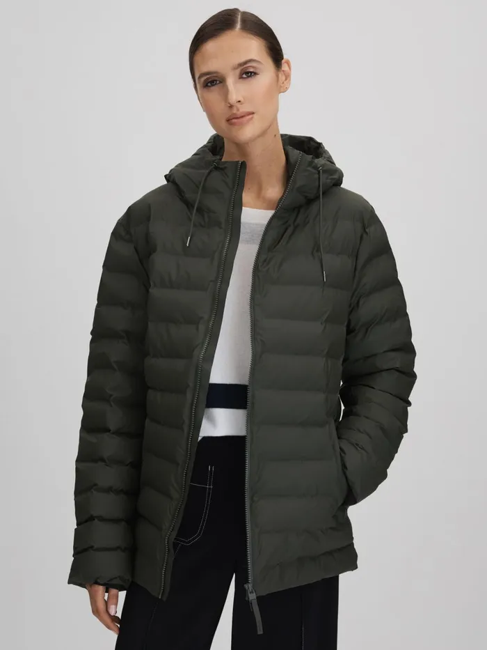 Women Reiss Coats Hooded Puffer Jacket Green