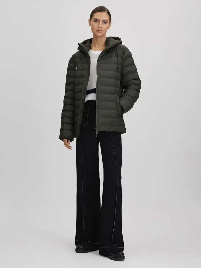 Women Reiss Coats Hooded Puffer Jacket Green