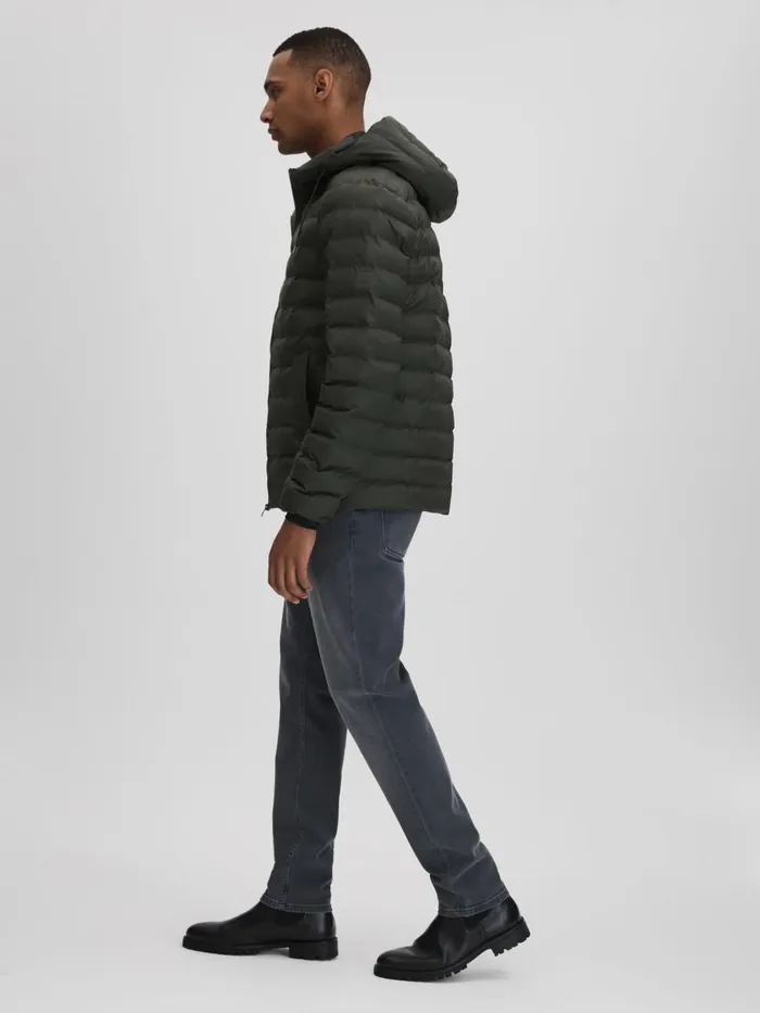 Women Reiss Coats Hooded Puffer Jacket Green