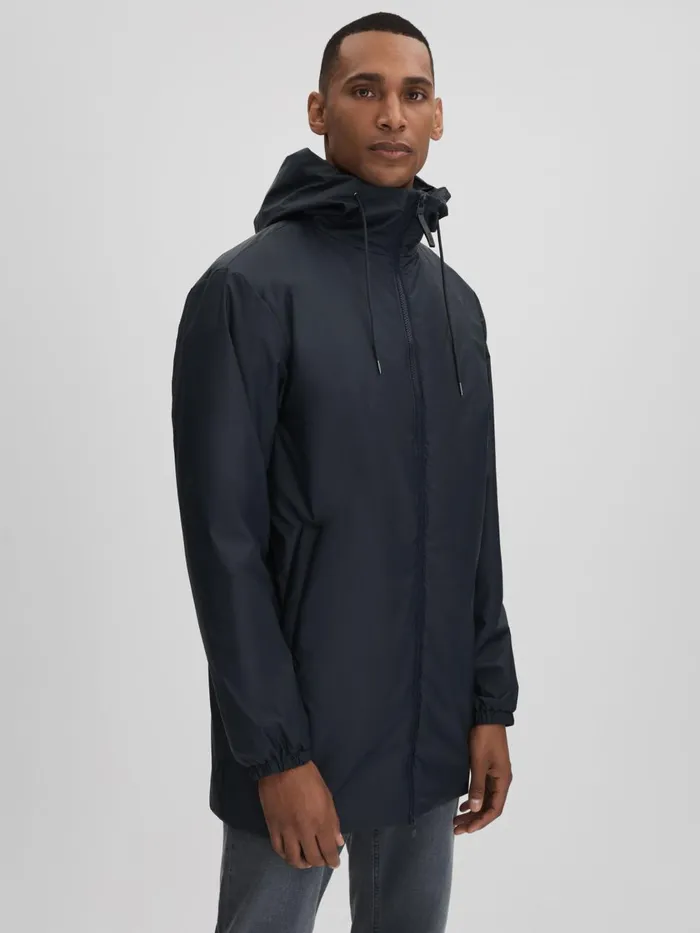 Women Reiss Coats Waterproof Long Jacket Navy