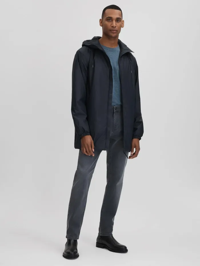 Women Reiss Coats Waterproof Long Jacket Navy