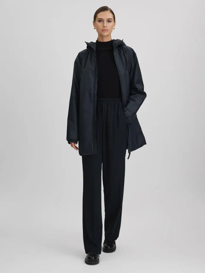 Women Reiss Coats Waterproof Long Jacket Navy