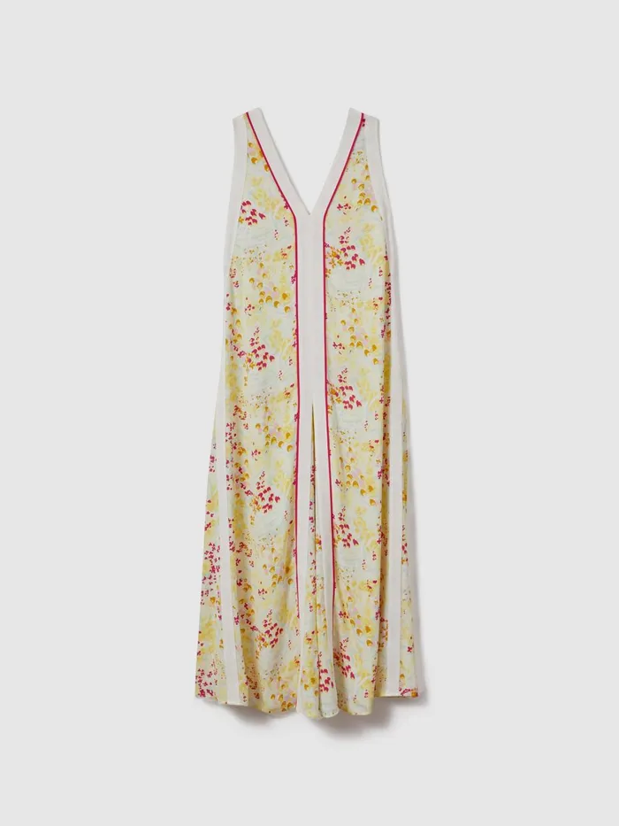 Women Reiss Dresses Eliza Floral Print Maxi Dress Pinkyellow