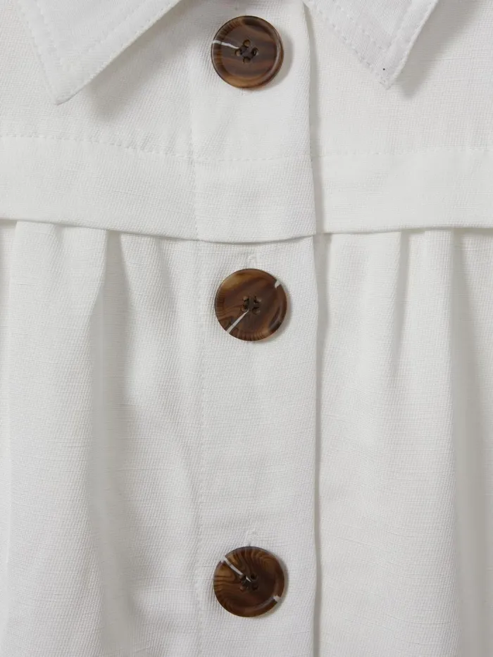 Women Reiss Dresses Heidi Viscose Linen Belted Midi Dress White