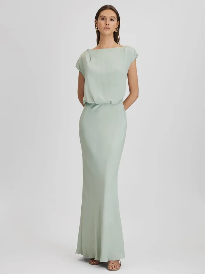 Women Reiss Dresses Rupa Draped Maxi Dress Sage
