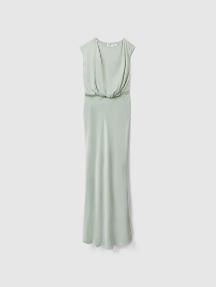 Women Reiss Dresses Rupa Draped Maxi Dress Sage