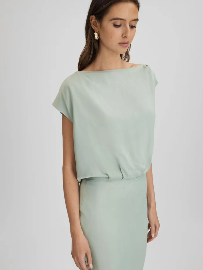 Women Reiss Dresses Rupa Draped Maxi Dress Sage