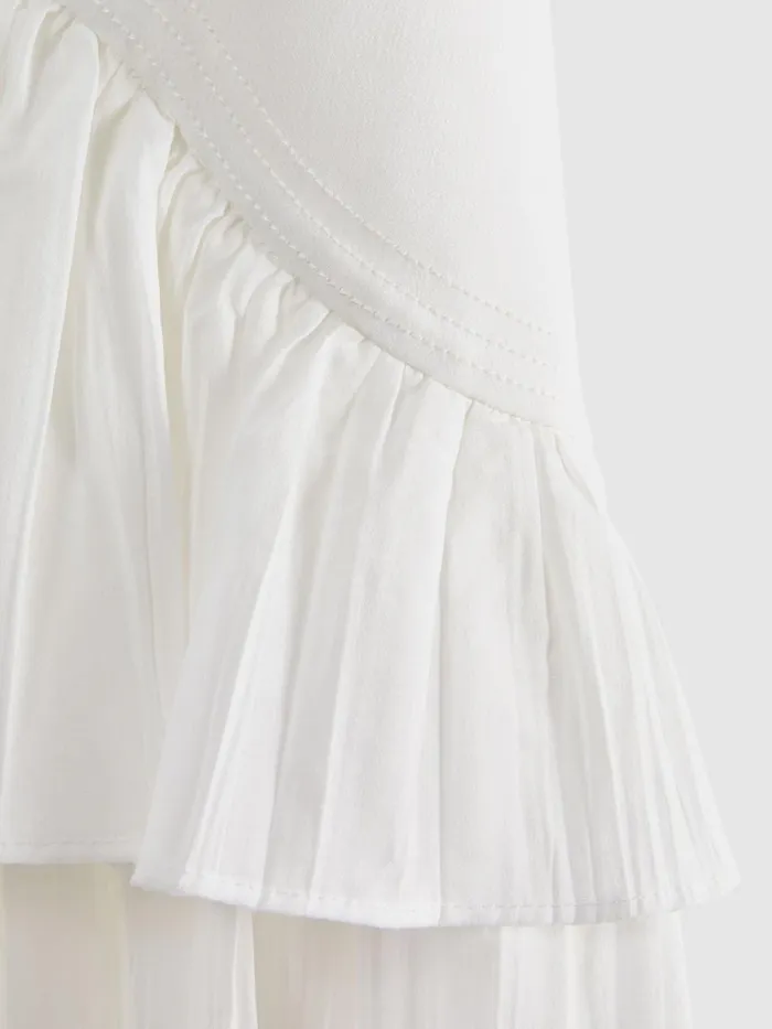 Women Reiss Dresses Strapless Tiered Maxi Dress Ivory