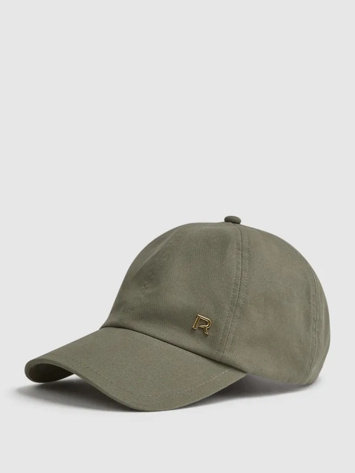 Women Reiss Hats Gloves and Scarves Florence Cotton Twill Baseball Cap Khaki