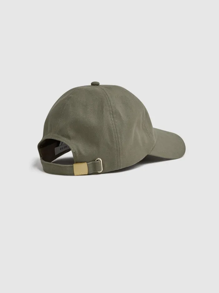 Women Reiss Hats Gloves and Scarves Florence Cotton Twill Baseball Cap Khaki