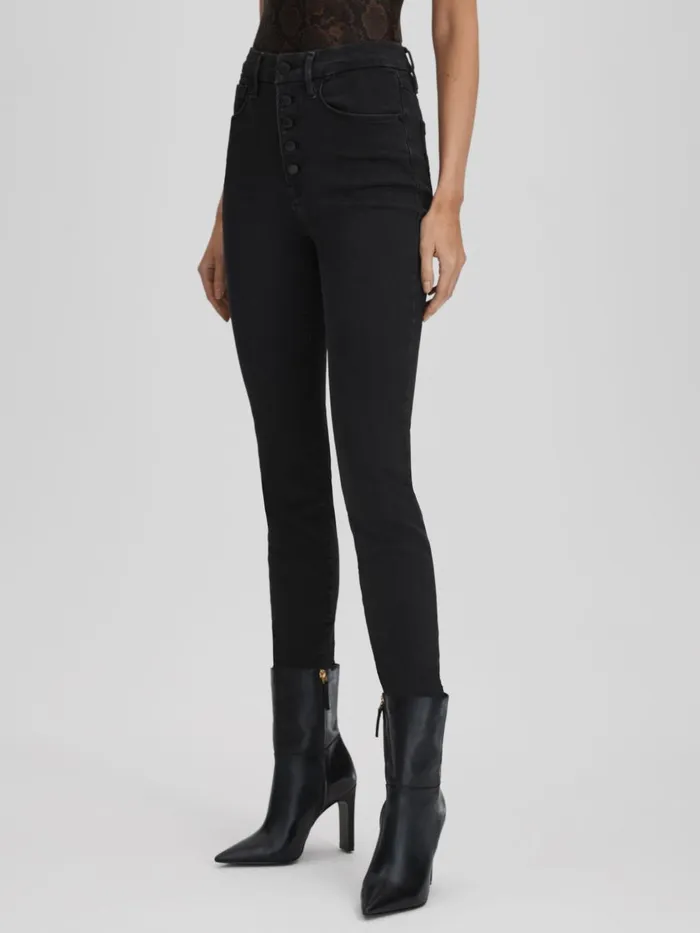 Women Reiss Jeans American Good American Always Fits Skinny Jeans Black