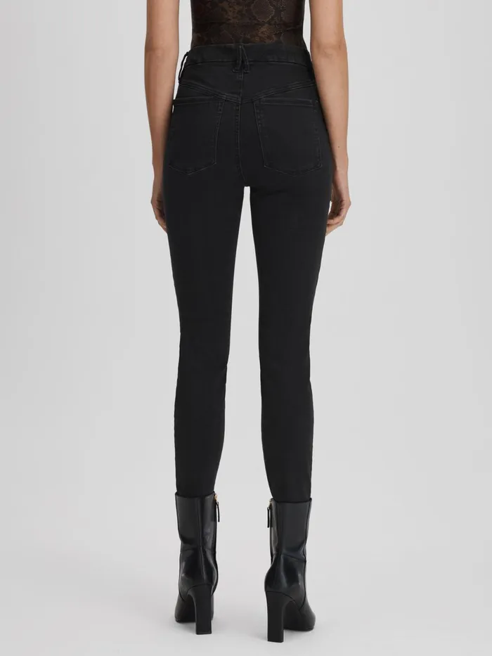 Women Reiss Jeans American Good American Always Fits Skinny Jeans Black