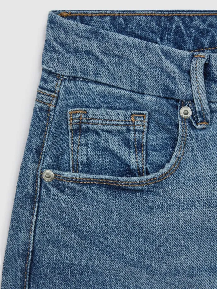 Women Reiss Jeans American Good American Distressed Straight Leg Jeans Indigo