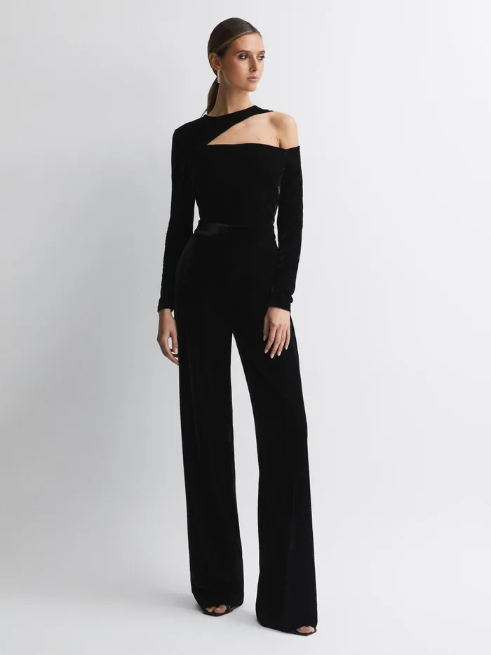 Women Reiss Jumpsuits and Playsuits Adele Velvet OffTheShoulder Jumpsuit Black Women Reiss Jumpsuits and Playsuits Adele Velvet OffTheShoulder Jumpsuit Black