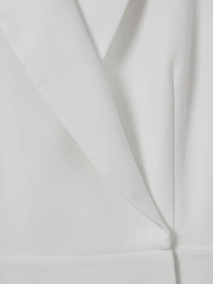 Women Reiss Jumpsuits and Playsuits Lainey Double Breasted Satin Tux Jumpsuit White