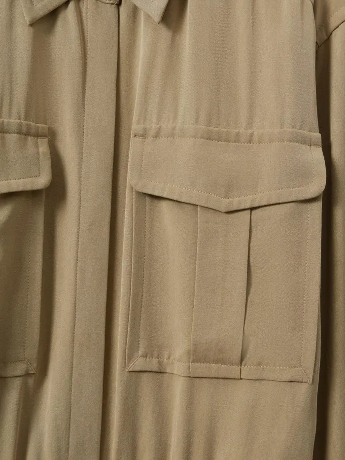 Women Reiss Jumpsuits and Playsuits Liliana Lyocell Wide Leg Jumpsuit Khaki