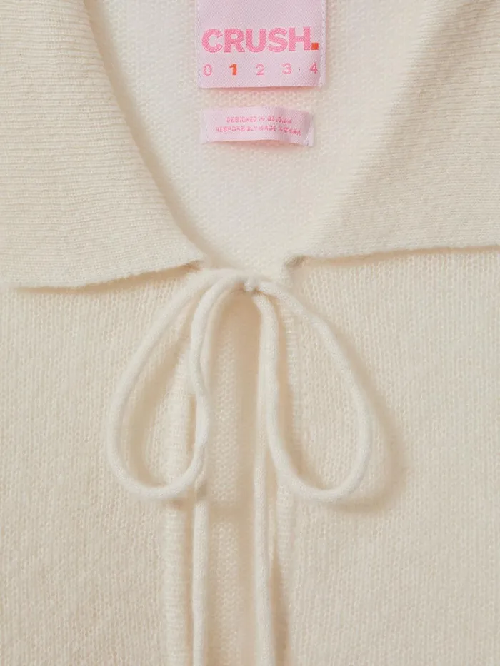 Women Reiss Knitwear Collection Cashmere Tie Front Cardigan Ivory