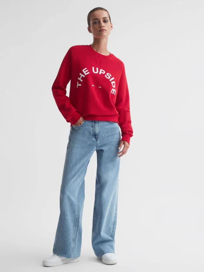 Women Reiss Knitwear Newport The Upside Crew Neck Jumper Red