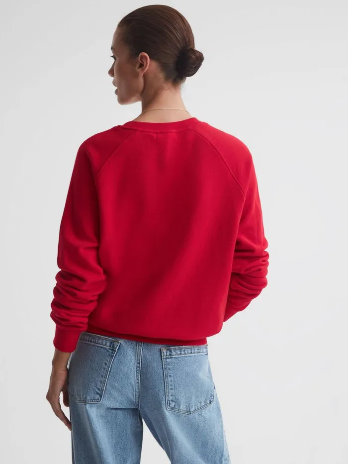 Women Reiss Knitwear Newport The Upside Crew Neck Jumper Red