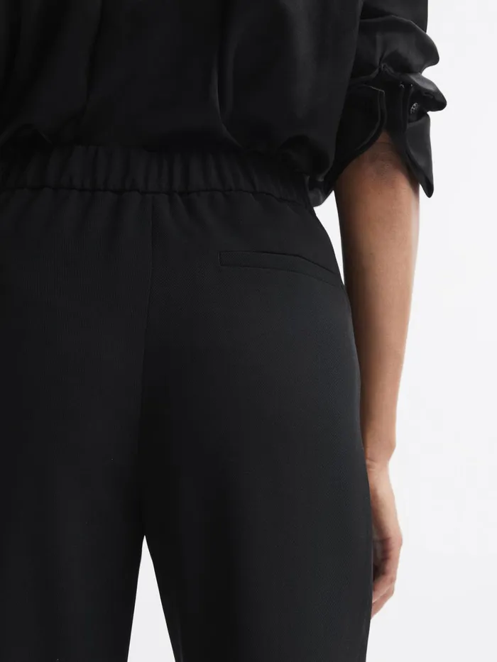 Women Reiss Pants Aleah Pull On Wide Leg Trousers Black