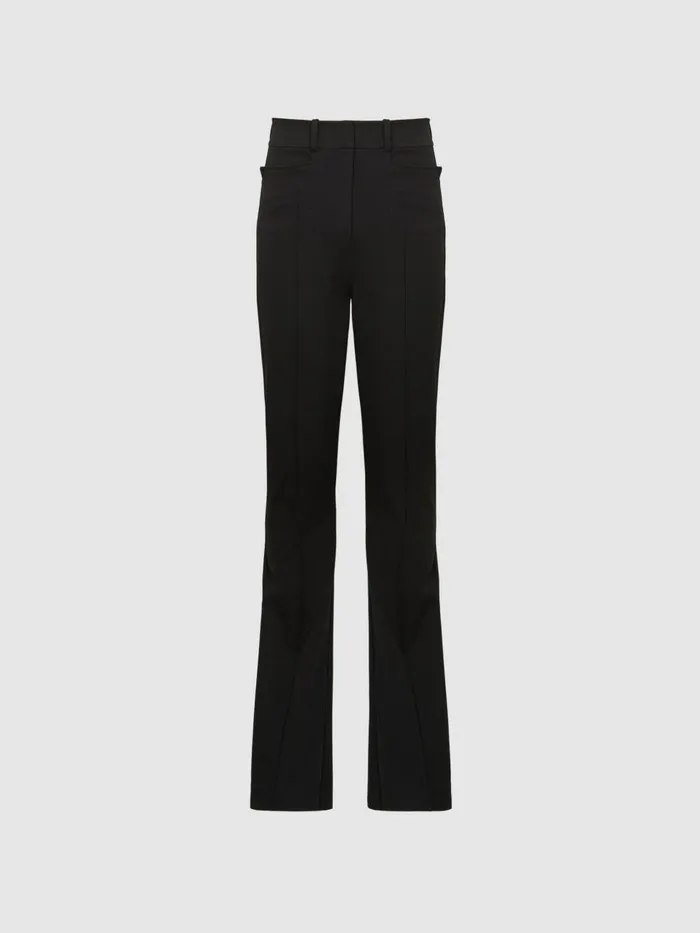Women Reiss Pants Dylan Flared High Rise Trousers Black