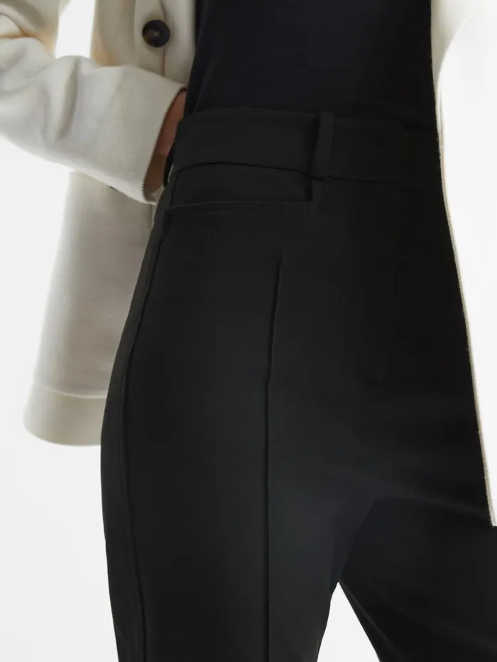Women Reiss Pants Dylan Flared High Rise Trousers Black