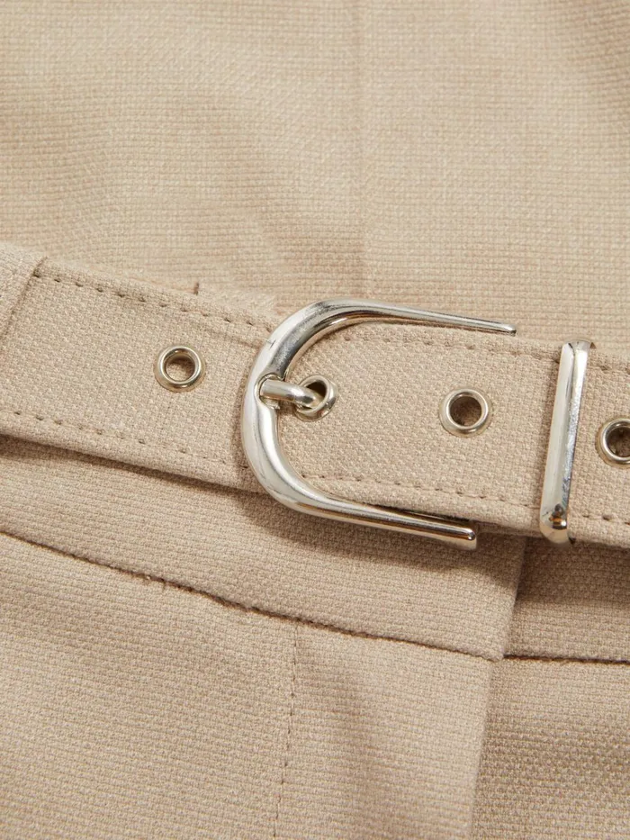 Women Reiss Pants Freja Tapered Belted Trousers Neutral